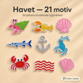 Havet paket 21 st tygmärke - Strykbara laglappar