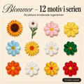 Blommor paket 12 st tygmärke - Strykbara laglappar