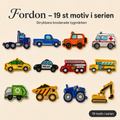 Fordon paket 19 st tygmärke - Strykbara laglappar