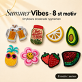 Summer vibes paket 8 st tygmärke - Strykbara laglappar
