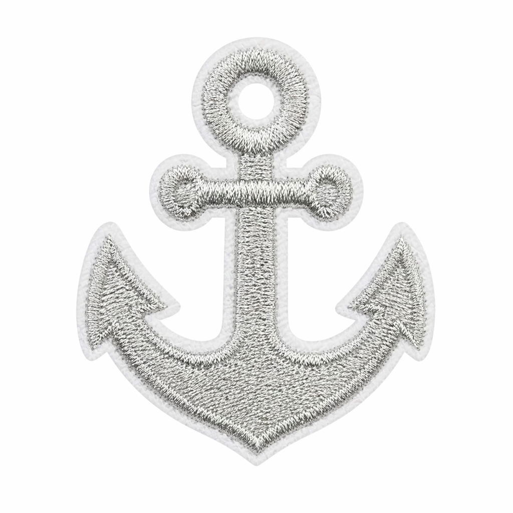 Ankare Silver - Strykbart tygmärke