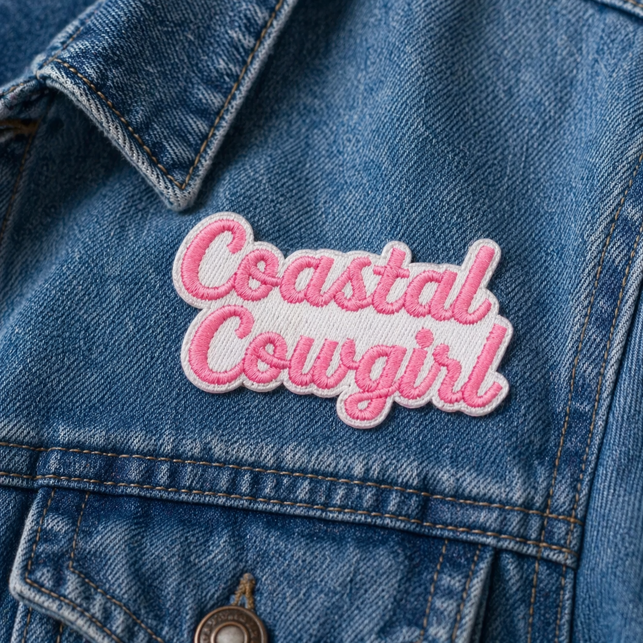 Coastal cowgirl rosa - Strykbart tygmärke