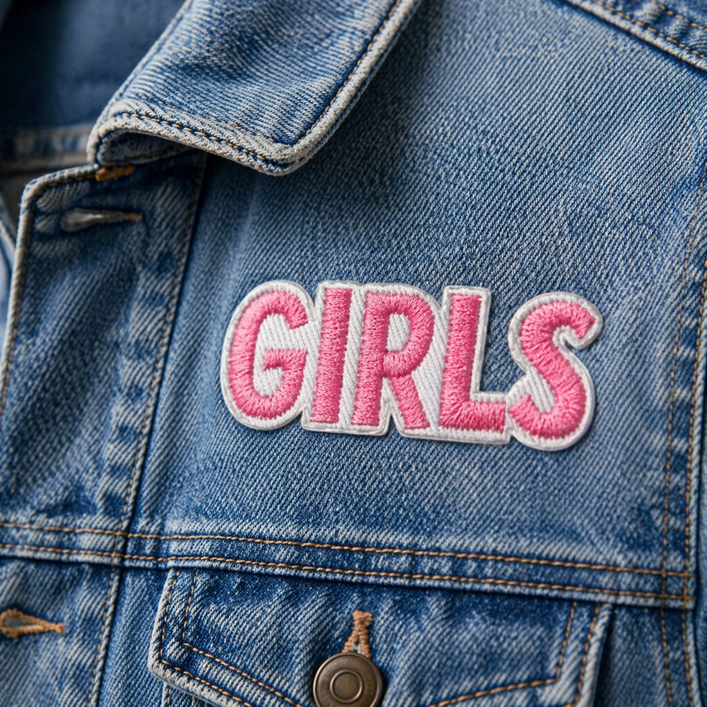Girls Rosa - Strykbart tygmärke