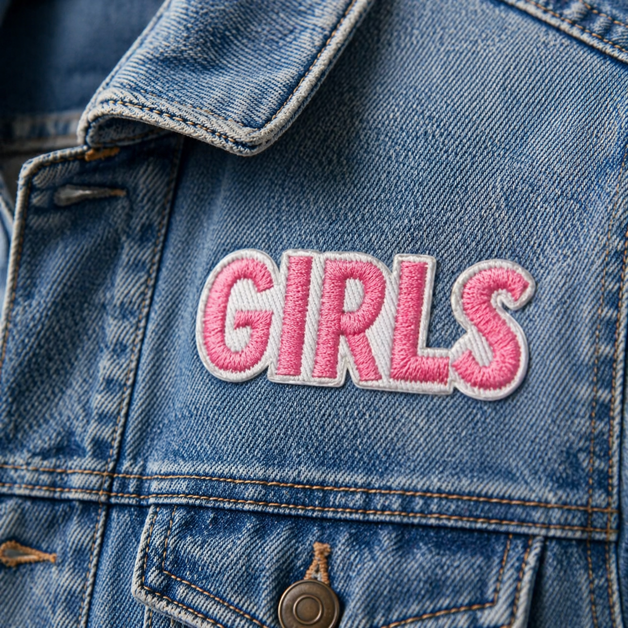 Girls Rosa - Strykbart tygmärke
