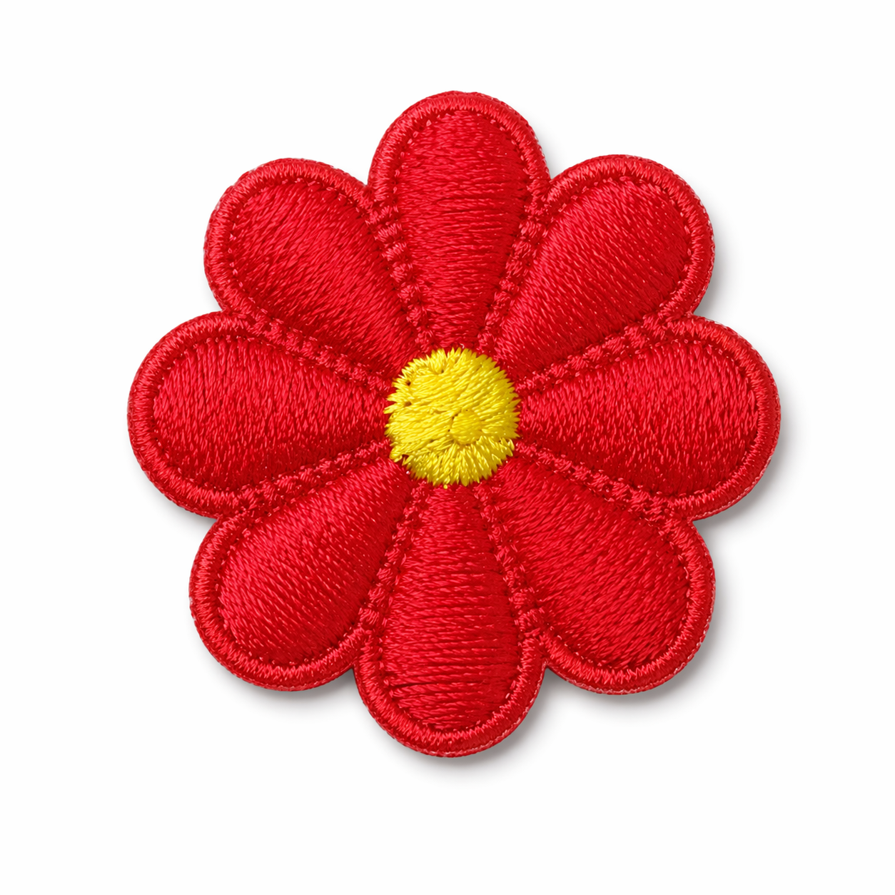 Blomma Röd - Strykbart tygmärke