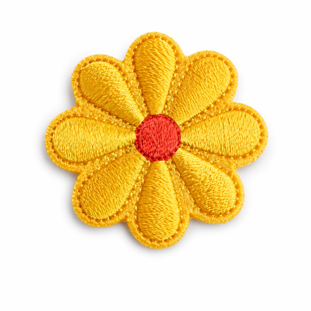 Blomma Gul - Strykbart tygmärke