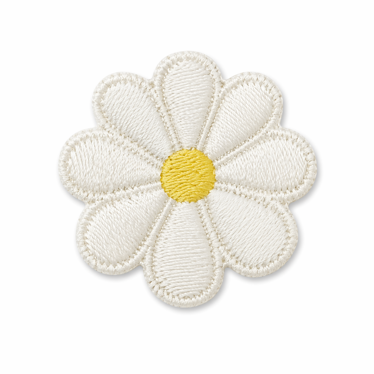 Blomma Vit - Strykbart tygmärke