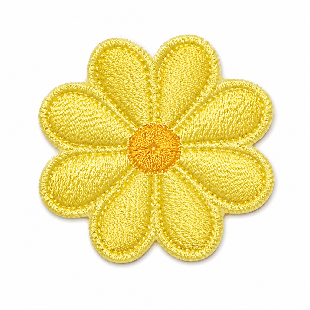 Blomma Solgul - Strykbart tygmärke