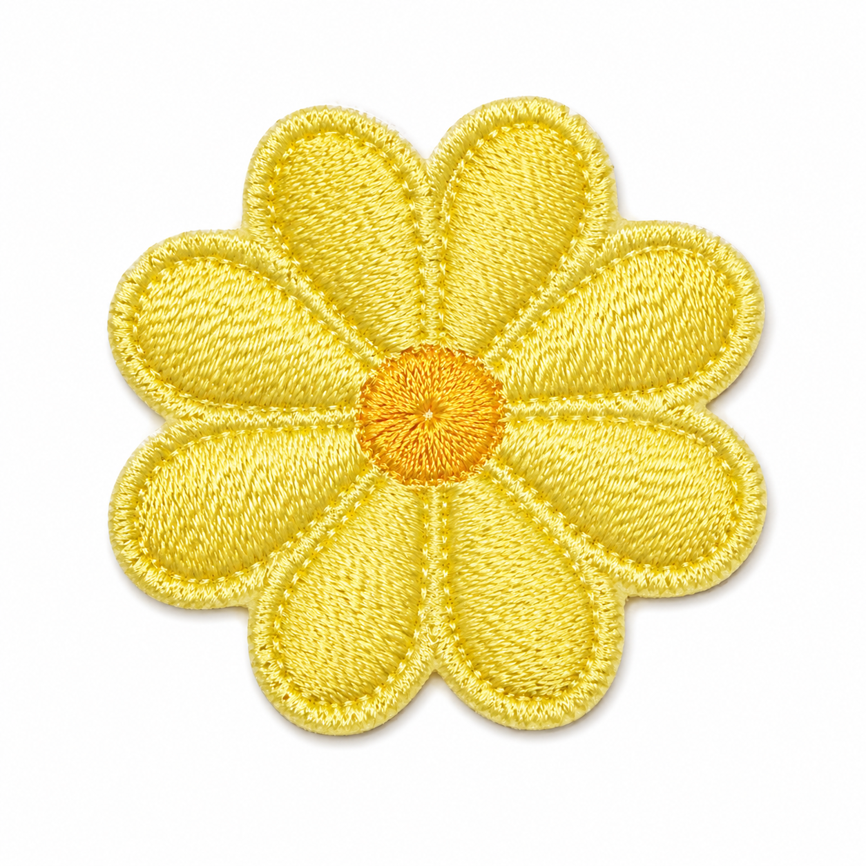 Blomma Solgul - Strykbart tygmärke