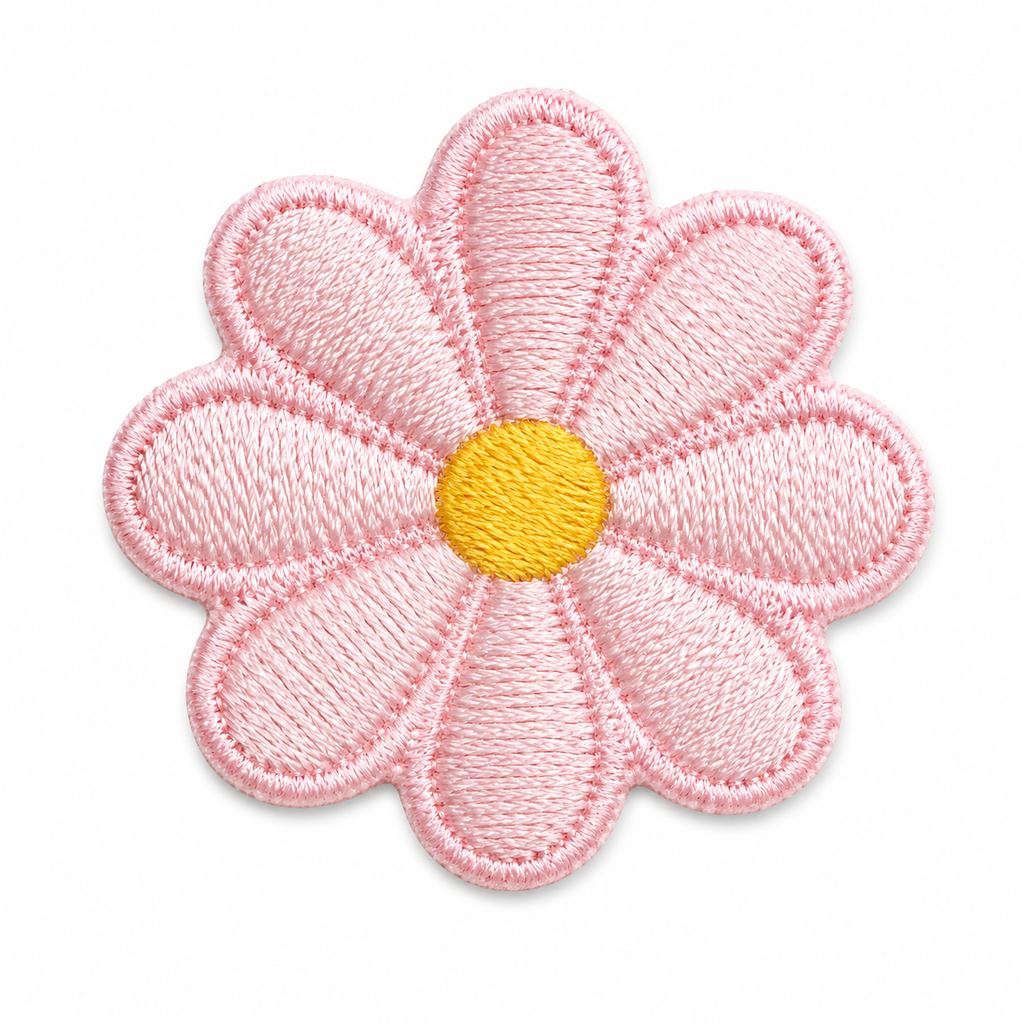 Blomma Rosa - Strykbart tygmärke