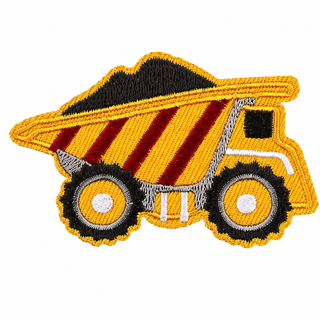 Dumper Gul/Röd - Strykbart tygmärke