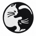 Katt Yin-Yang Svart/vit- Strykbart tygmärke