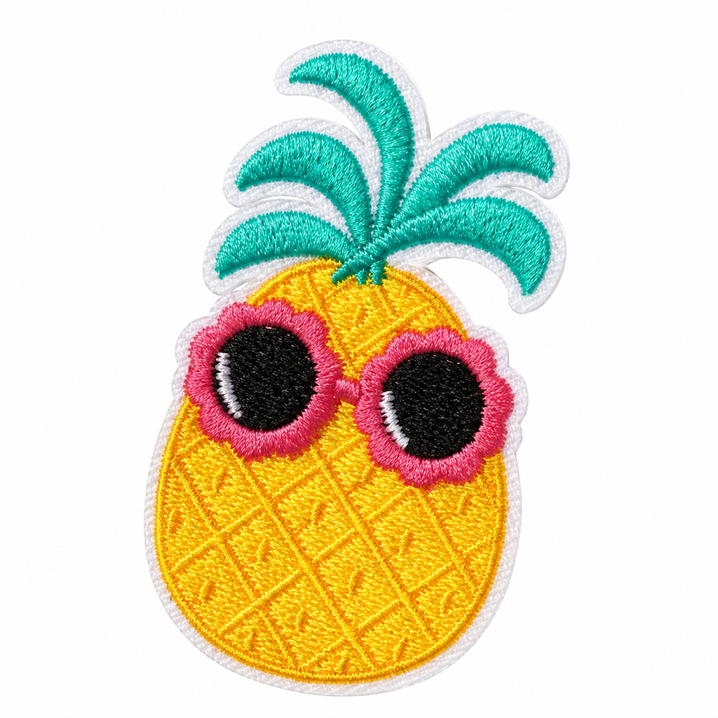 Ananas Glasögon - Strykbart tygmärke
