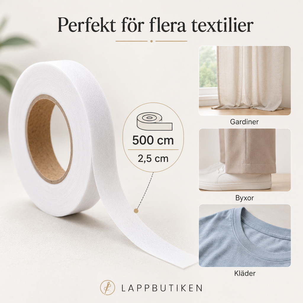 Osynligt fållband 5 meter – lägg upp gardiner och kläder utan sömmar