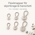 Flexiknappar 6-pack – mer utrymme i krage, manschett och midja