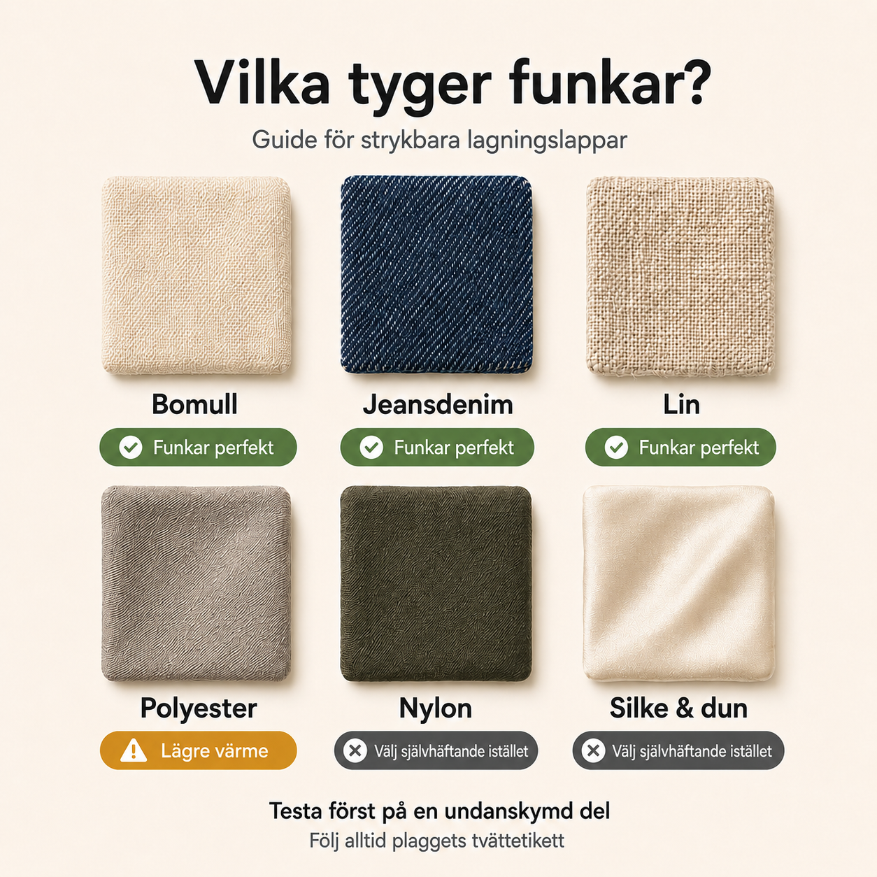 Strykbara lagningslappar