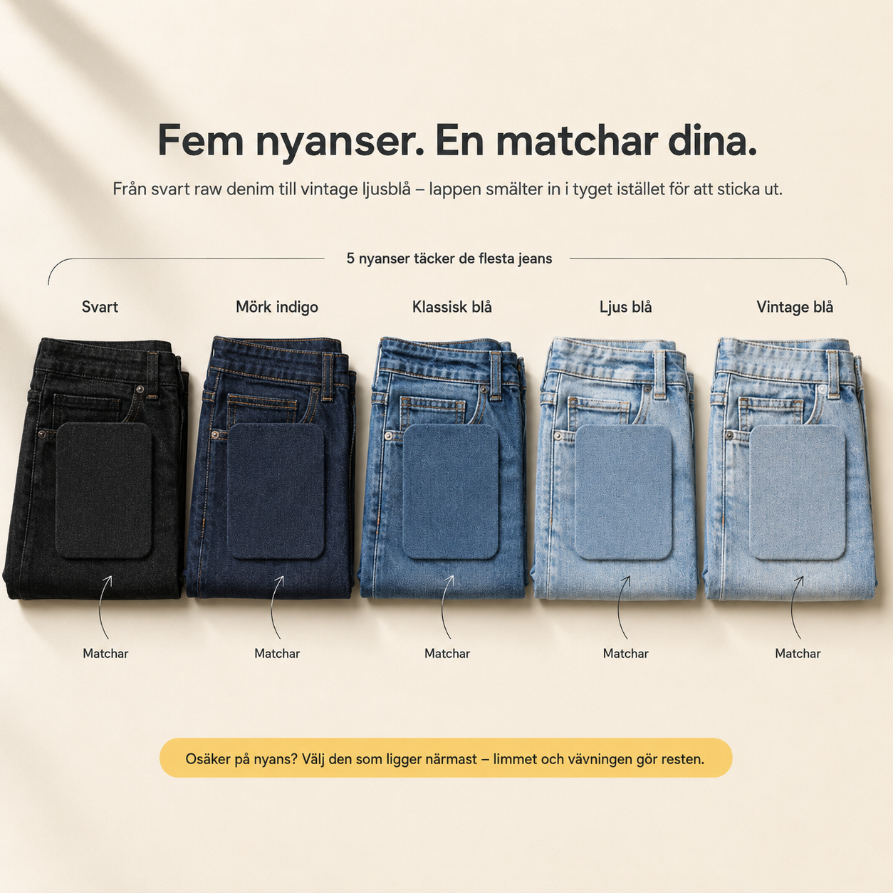 Påstrykbara laglappar för jeans