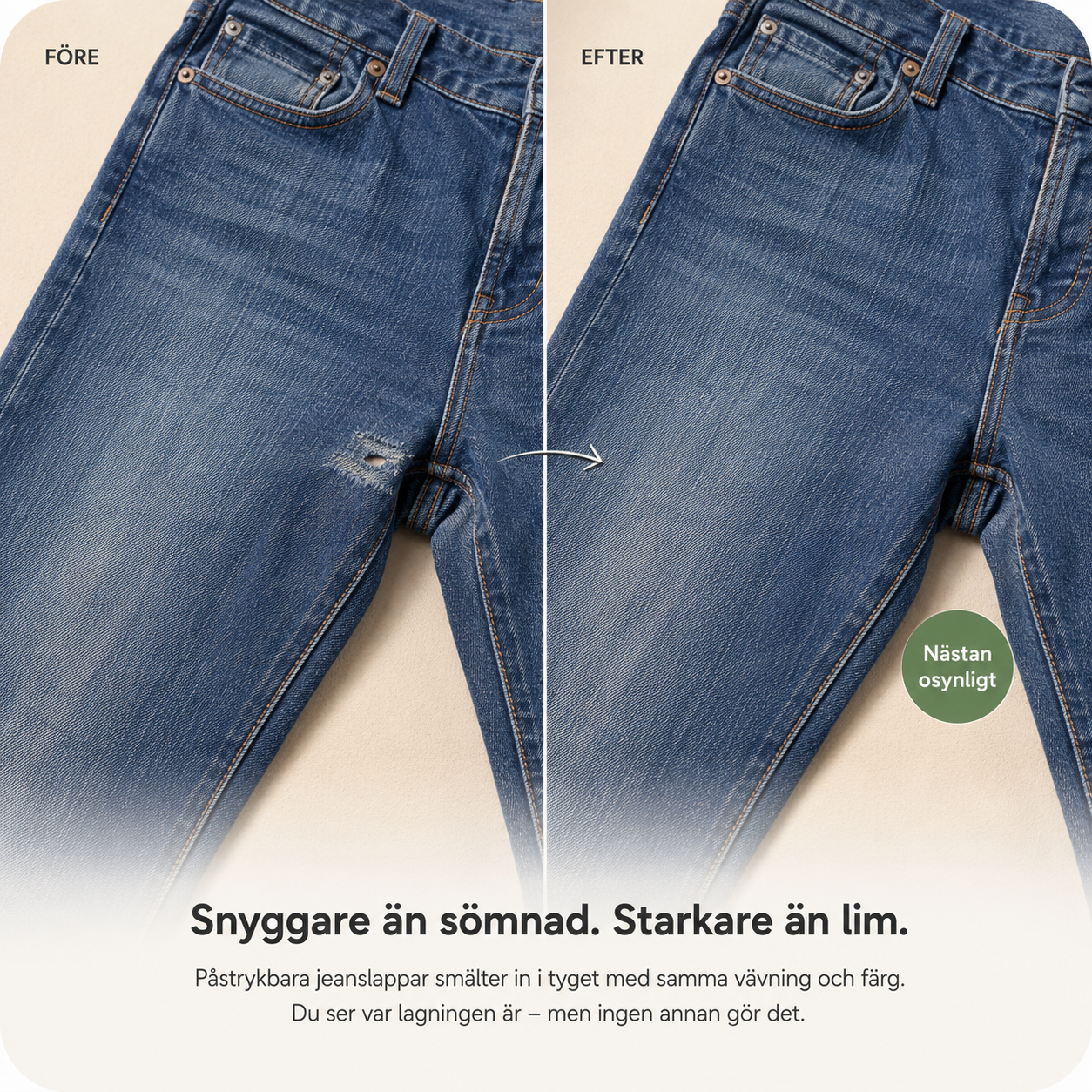 Påstrykbara laglappar för jeans